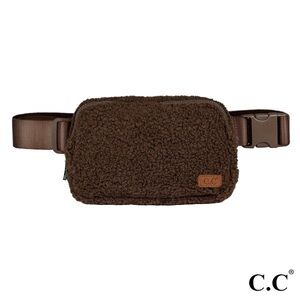 C.C Cozy Brown Sherpa Belt Bag